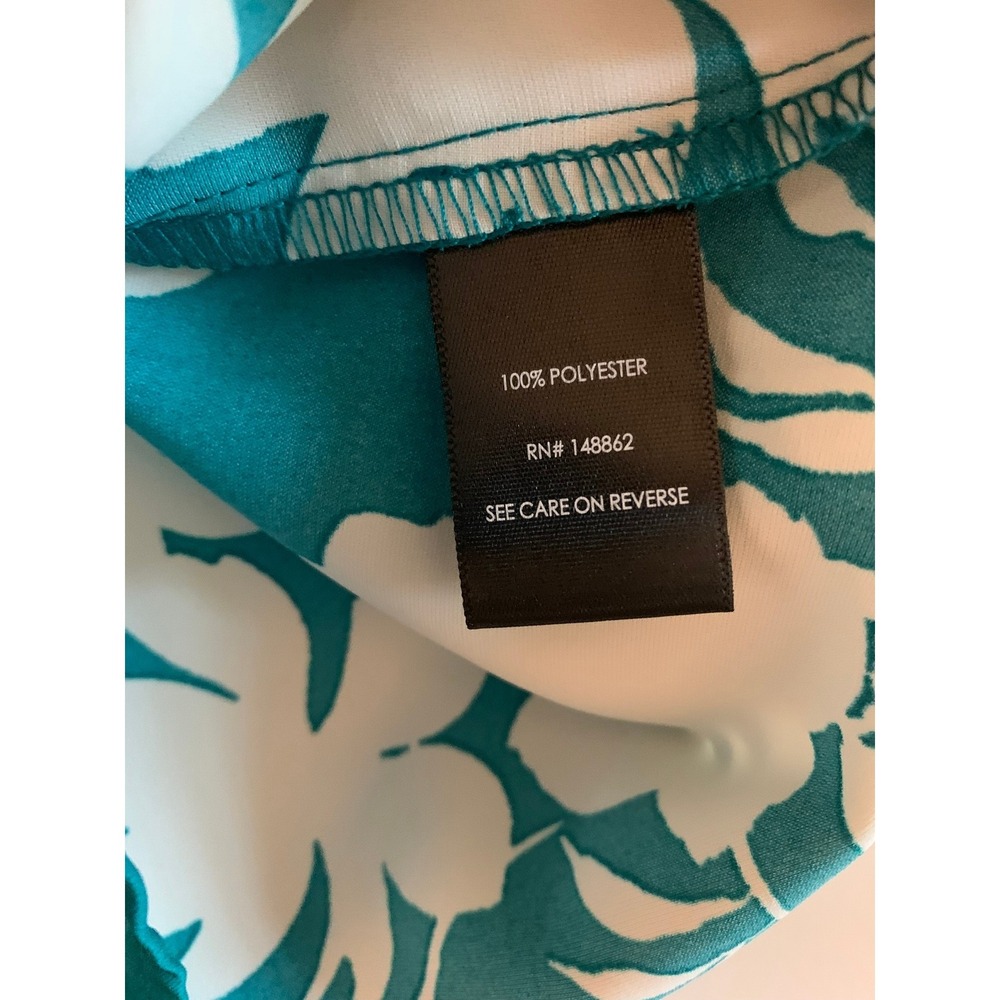 Torrid Harper Floral Teal White Flutter Sleeve Blouse Women Top 1X NWT - Picture 5 of 5